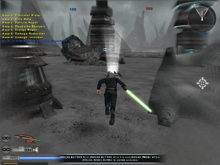 Luke Skywalker sprints to BF2's command post
