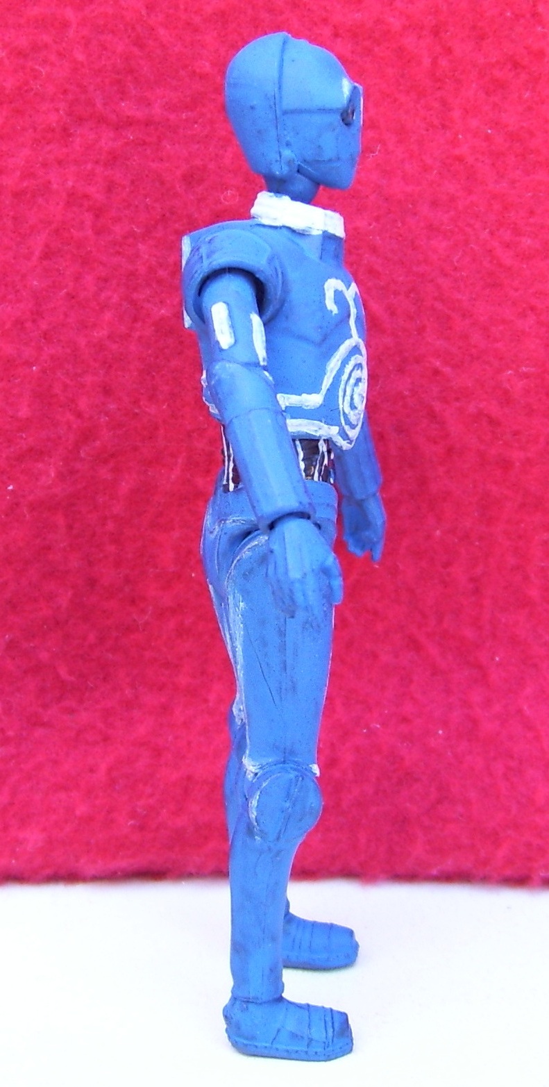 custom kék protokoll droid figura 
oldalról