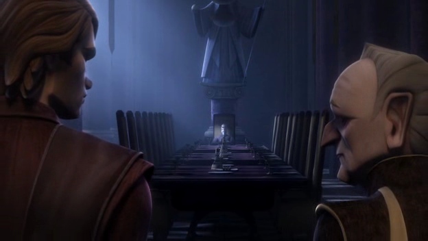 ugyanaz a teátrális jelenet a naboo palotában mint amit Vader csinált a bespinen